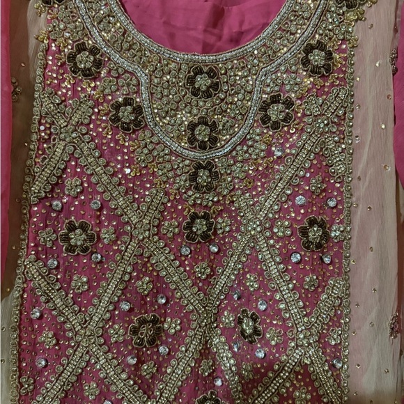 Bridal style heavy Eid dress Pakistani indian wedding maxi - Picture 5 of 8
